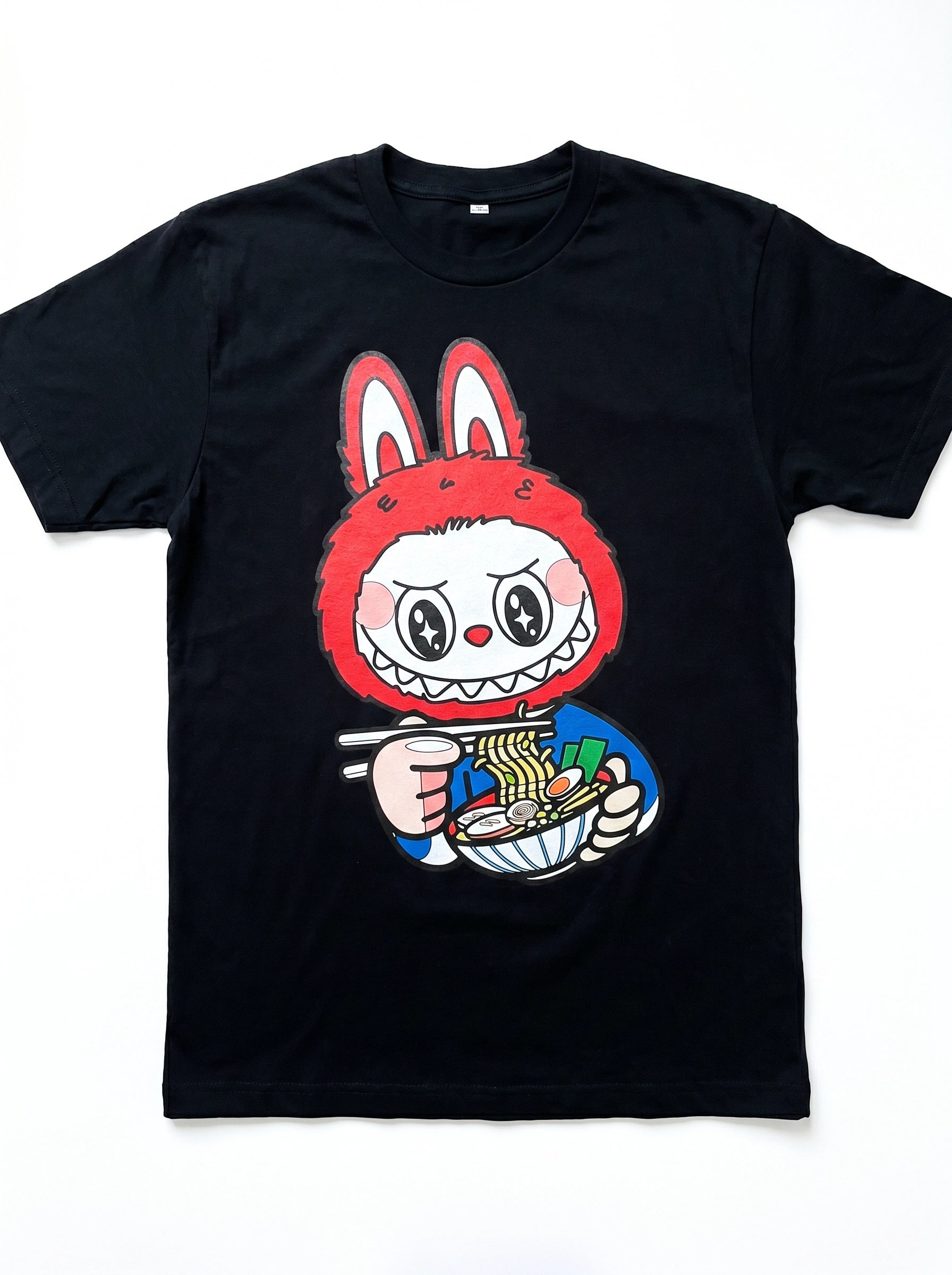 Short Sleeve 100% Cotton Adult T-Shirt Ramen Rabbit