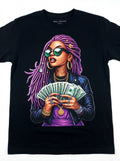Short Sleeve 100% Cotton T-Shirt Purple Dreds