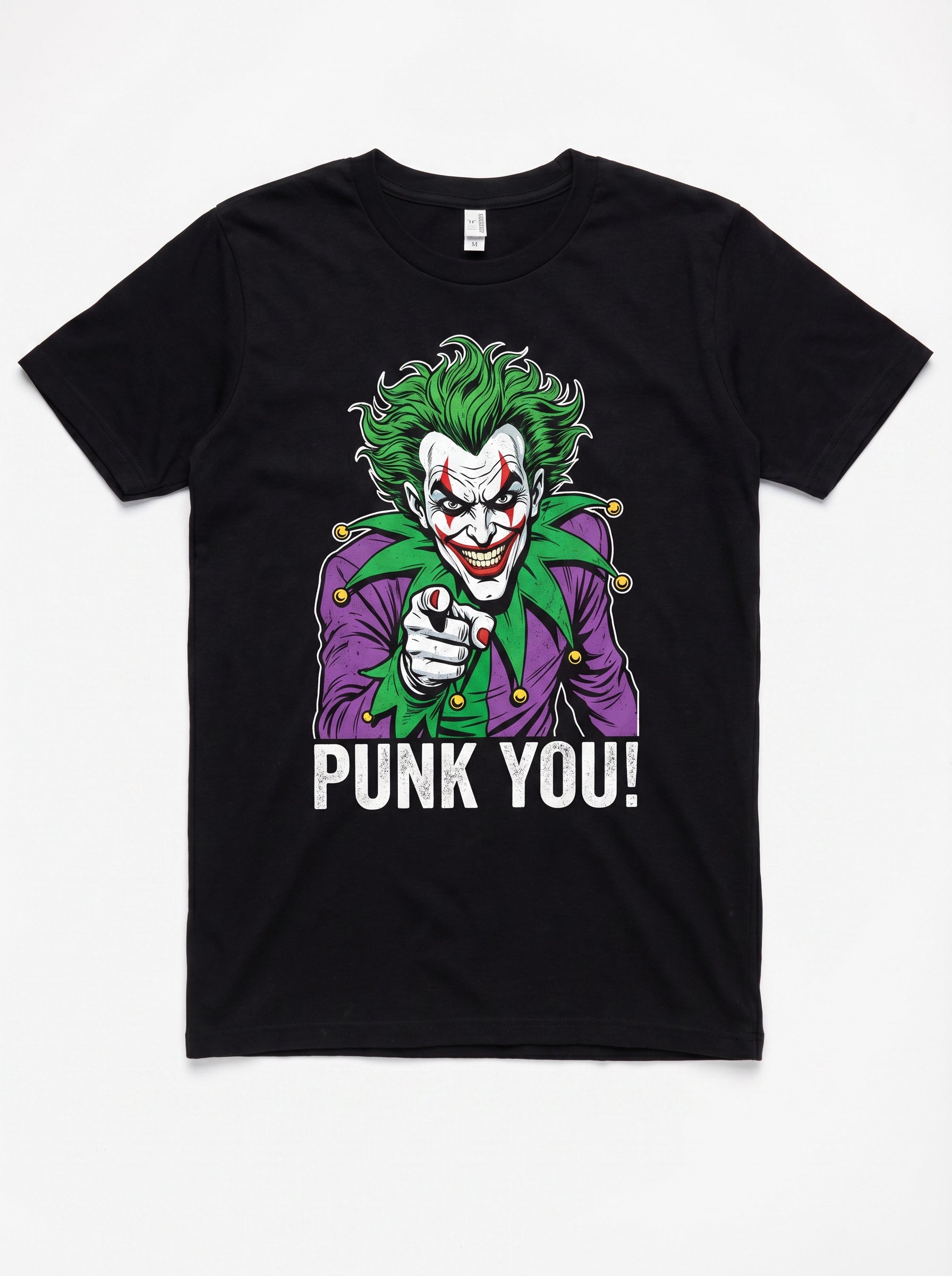 Short Sleeve 100% Cotton Adult T-Shirt Punk You Joker Face